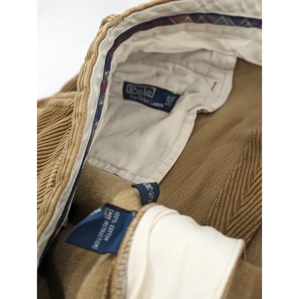 Vintage Polo Ralph Lauren Corduroy Pant Stash Pocket Wide Boys 38x26 (42*30) Tag